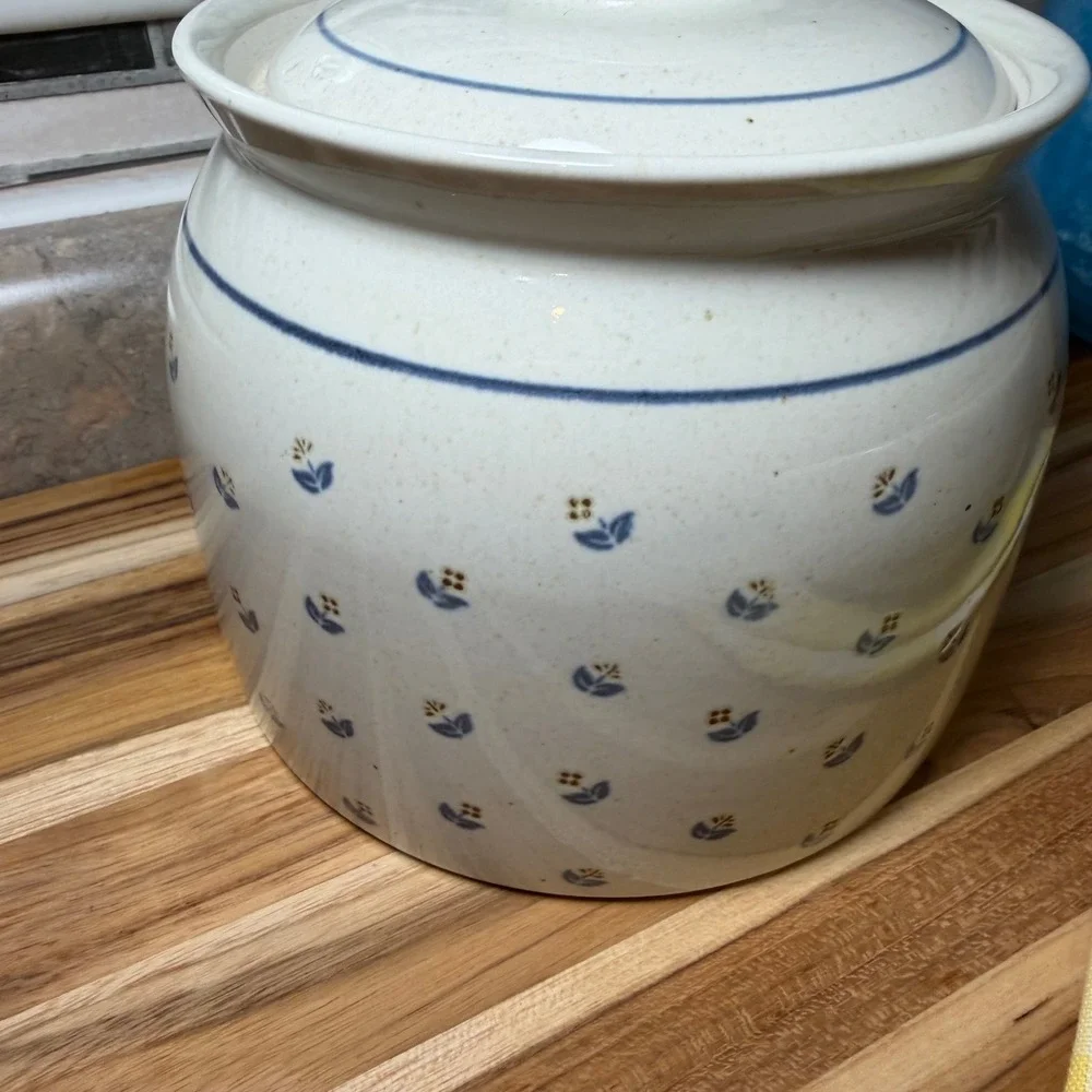 Vintage Otagiri Petite Rose Japan Stoneware Bowl & Lidded Crock Set Hand Crafted